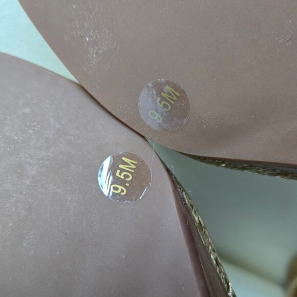 Tory Burch NEW Savannah Wedge Cracked Gold Leather Sandal Womens Size 9.5 NWOT - Picture 15 of 15